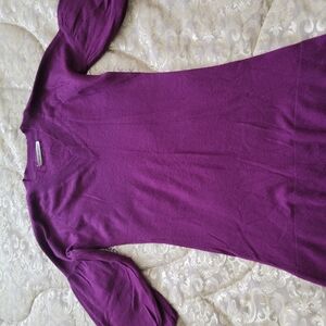 Autumn Cashmere Purple Crewneck Sweater Dress